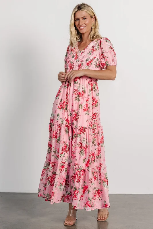 Fashion Comfort Cadella Maxi Dress | Pink Floral