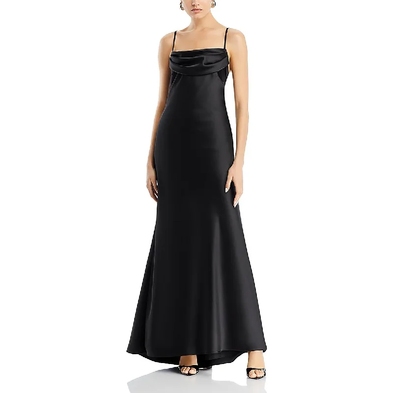 Elegant Dressing Aqua Womens Full Length Cowl Neck Maxi Dress