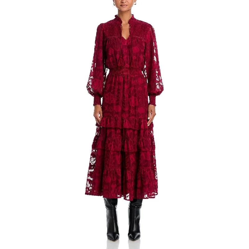 All-Day Outfits Aqua Womens Full Length Smocked Maxi Dress