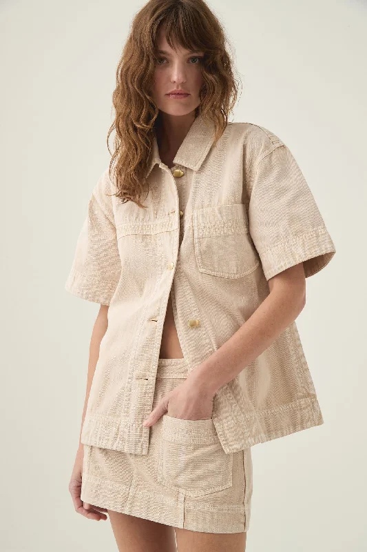 Cozy Apparel Kya Contrast Denim Shirt