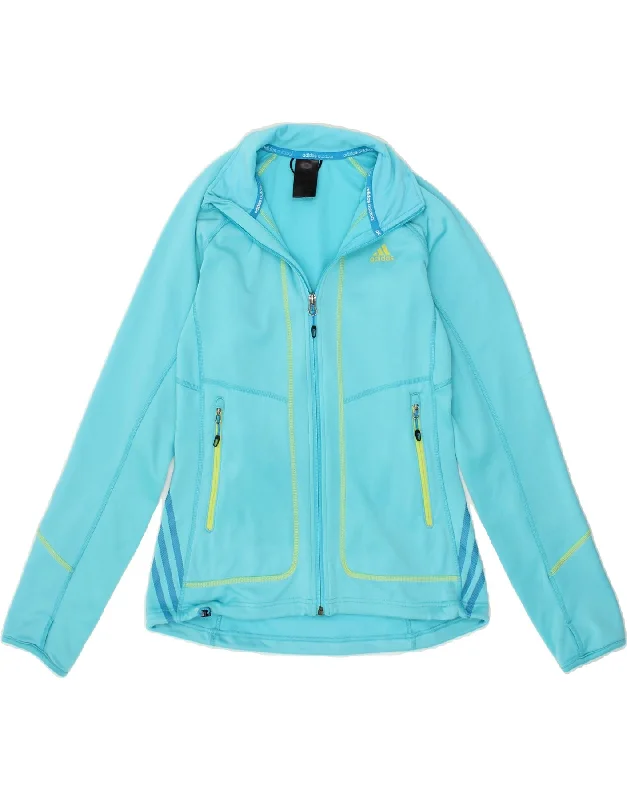 Smart Comfort Wear ADIDAS Womens Tracksuit Top Jacket UK 12 Medium Blue Polyester