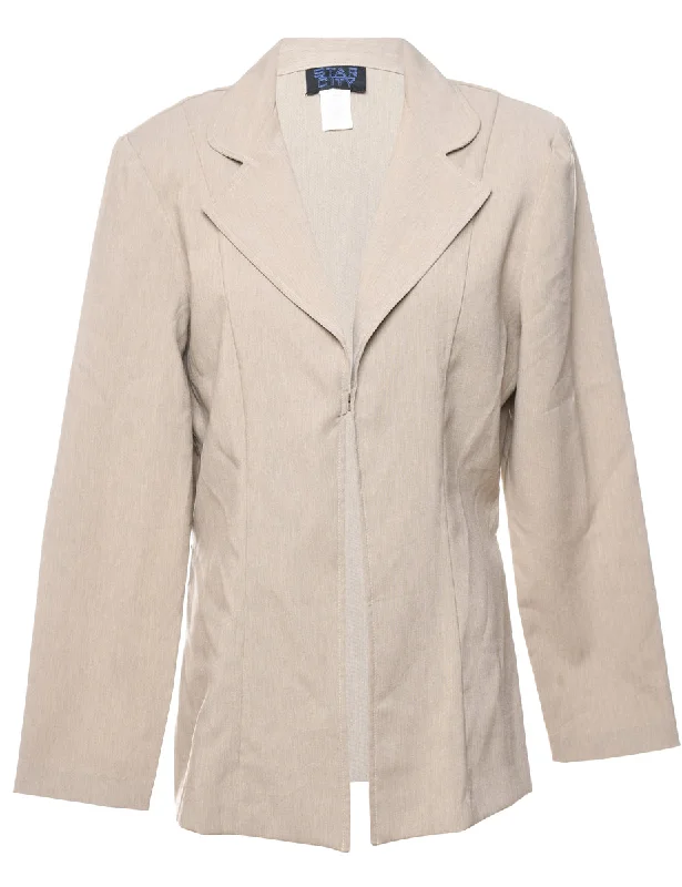 Cozy Fashions Off-White Classic Structured Bow Detail Jacket - L