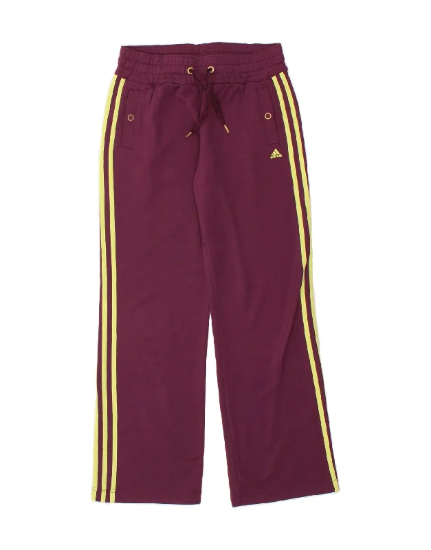 Easy Wear Chic ADIDAS Womens Tracksuit Trousers UK 12 Medium Purple Cotton