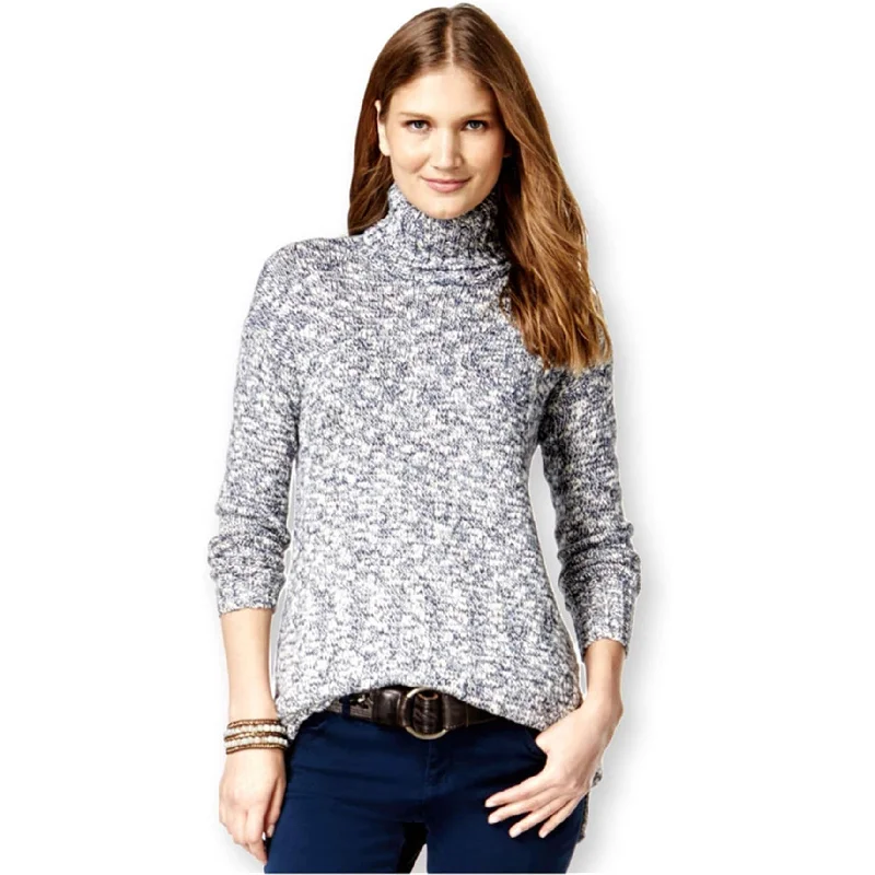 Trendy Dresses American Living Womens Marled Turtleneck Pullover Sweater, Blue, XX-Large