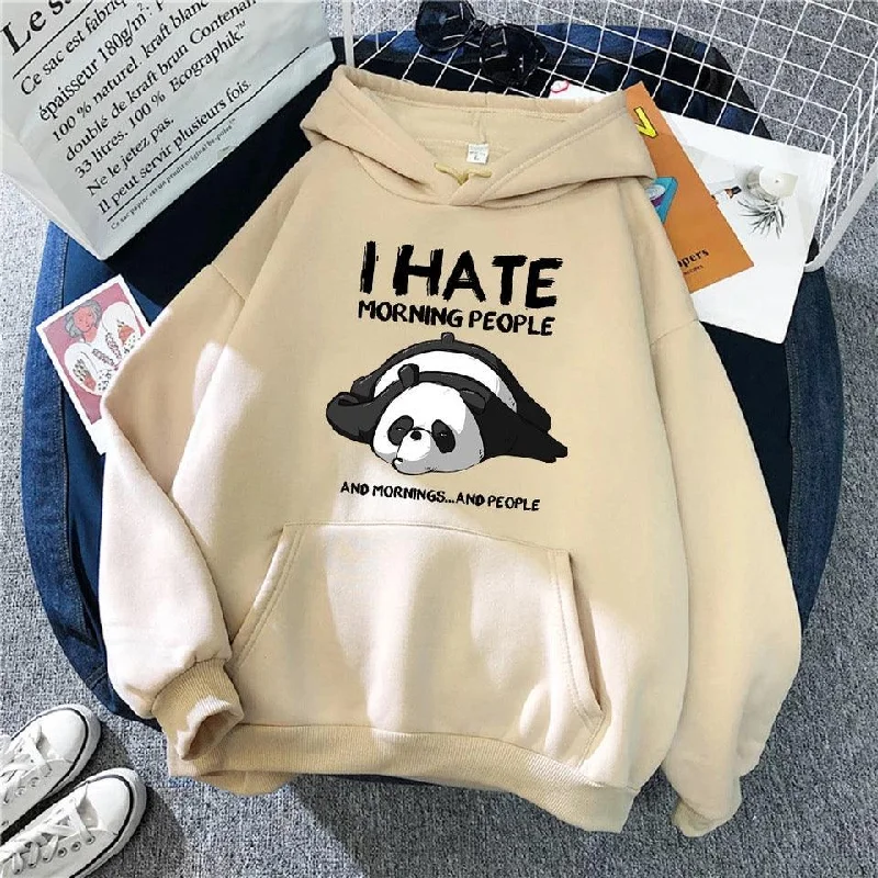 Relaxed Fit Wear Hate Morning People Sweatshirt