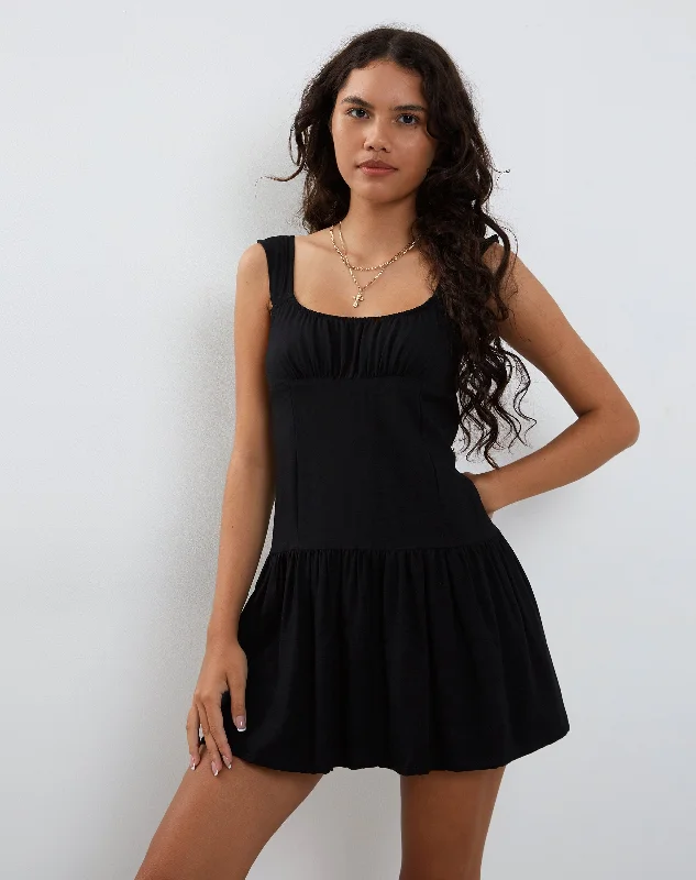 Soft Knitwear Nihao Mini Dress in Black