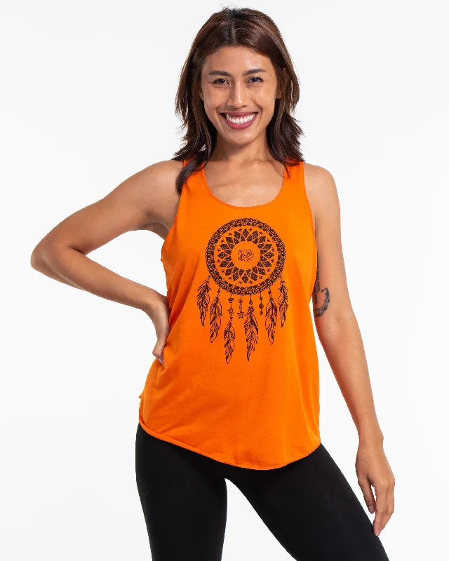 Trendy Dresses Womens Dreamcatcher Tank Top in Orange