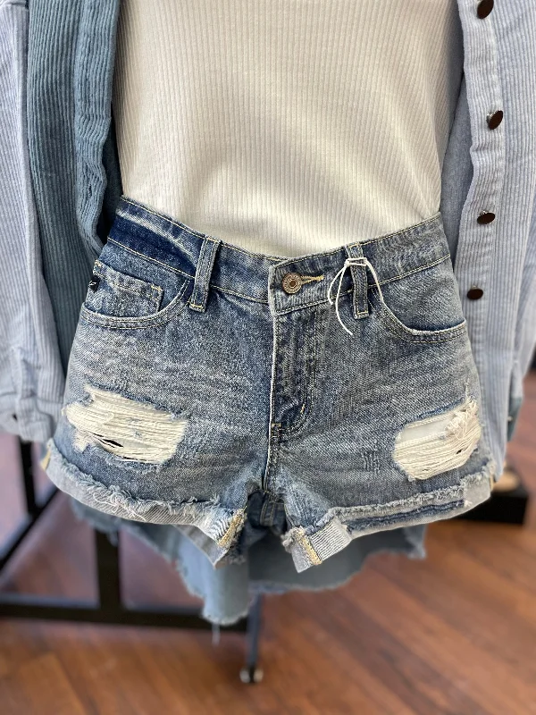 Fashion Comfort KanCan Beren Mid Rise Distressed Shorts
