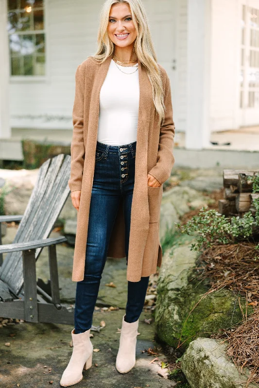 Light Layers Pinch: All Your Own Camel Brown Cardigan