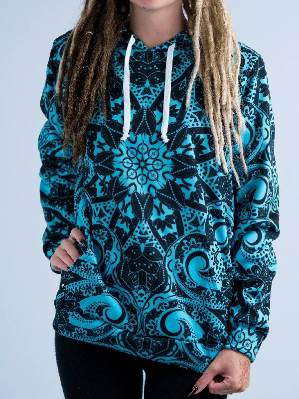 Layered Style Teal Mandala Unisex Hoodie
