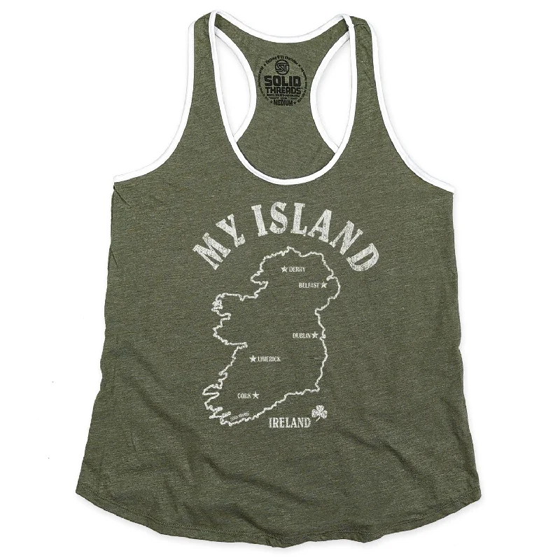 Soft Textures Women's My Island Ringer Tank Top