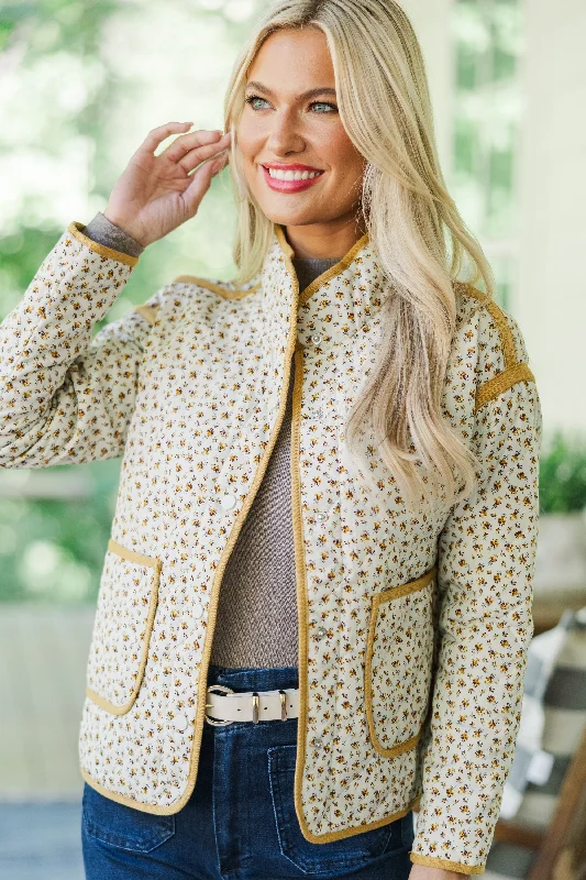 Soft Casuals Feeling Like Love Marigold Ditsy Floral Jacket