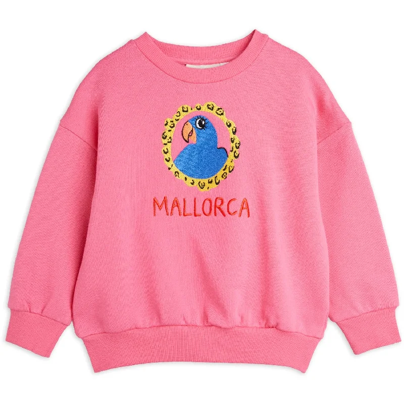 Classic Comfort Mini Rodini Pink Parrot Embroidery Sweatshirt