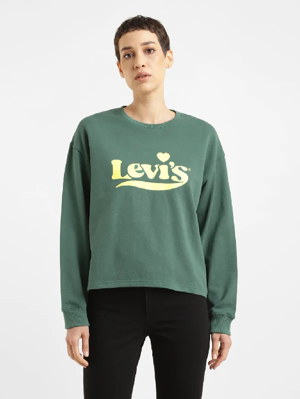 Cozy Apparel Women's Brand Logo Crew Neck Sweatshirt