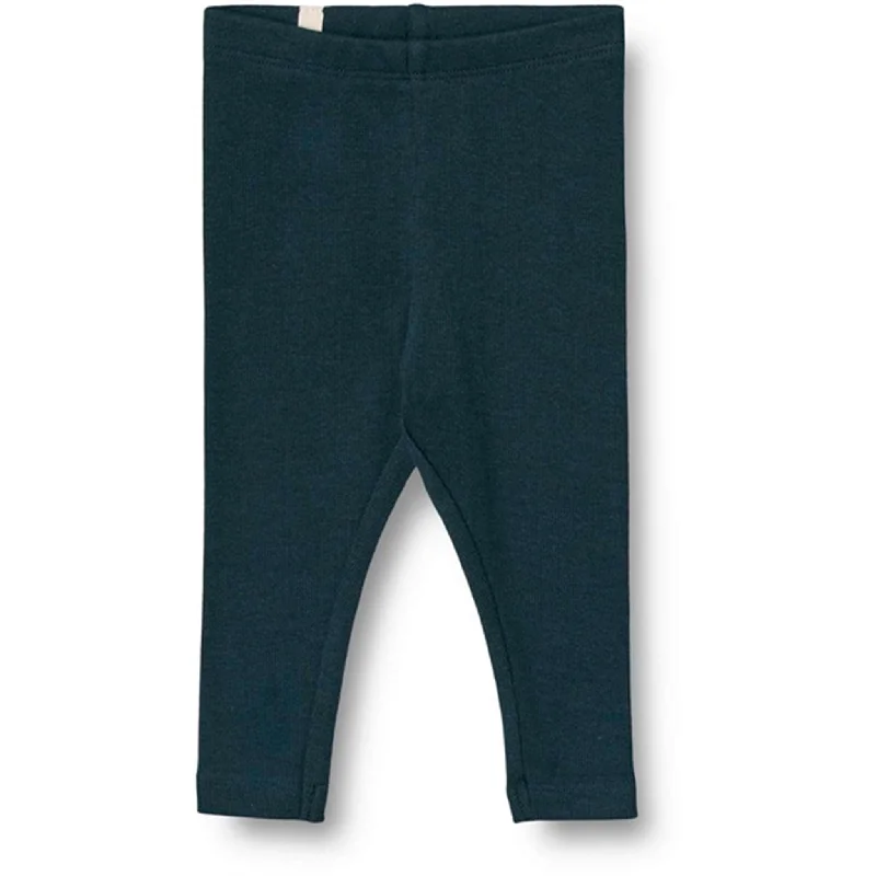 Soft Fabric Looks Wheat Navy Rib Leggings