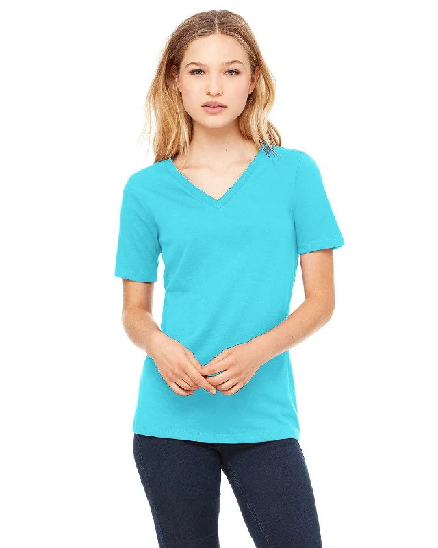 Comfortable Jeans Bella+Canvas Ladies Missy V-Neck T-Shirt | Turquoise