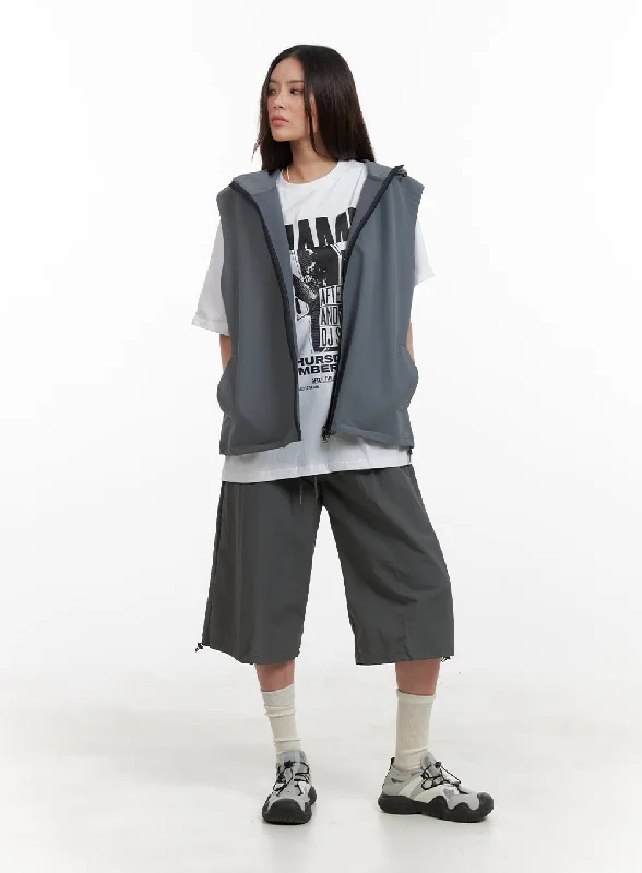 Cozy Lifestyle String-Banded Nylon Pants CA430