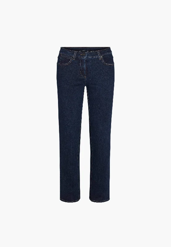Easy-to-Wear Marple Straight - Medium Length - Dark Blue Denim