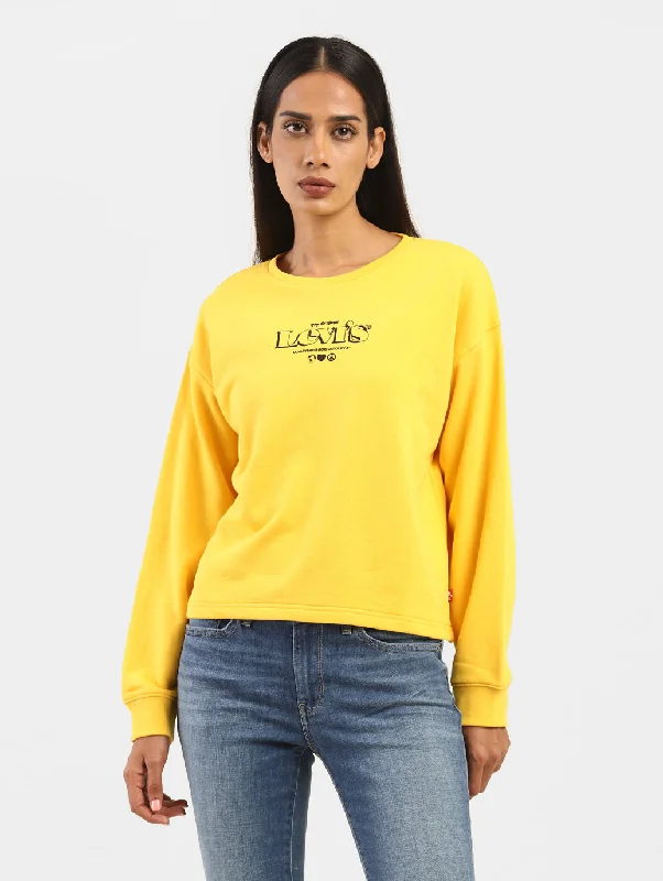 Relaxed Fits Women's Brand Logo Crew Neck Sweatshirt