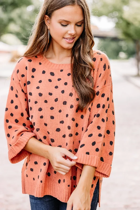 Effortless Outfits Get Moving Canyon Clay Orange Spotted Sweater