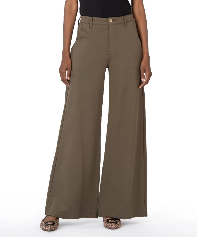 Easygoing Fashion Meg Wide Leg Pants In Olive