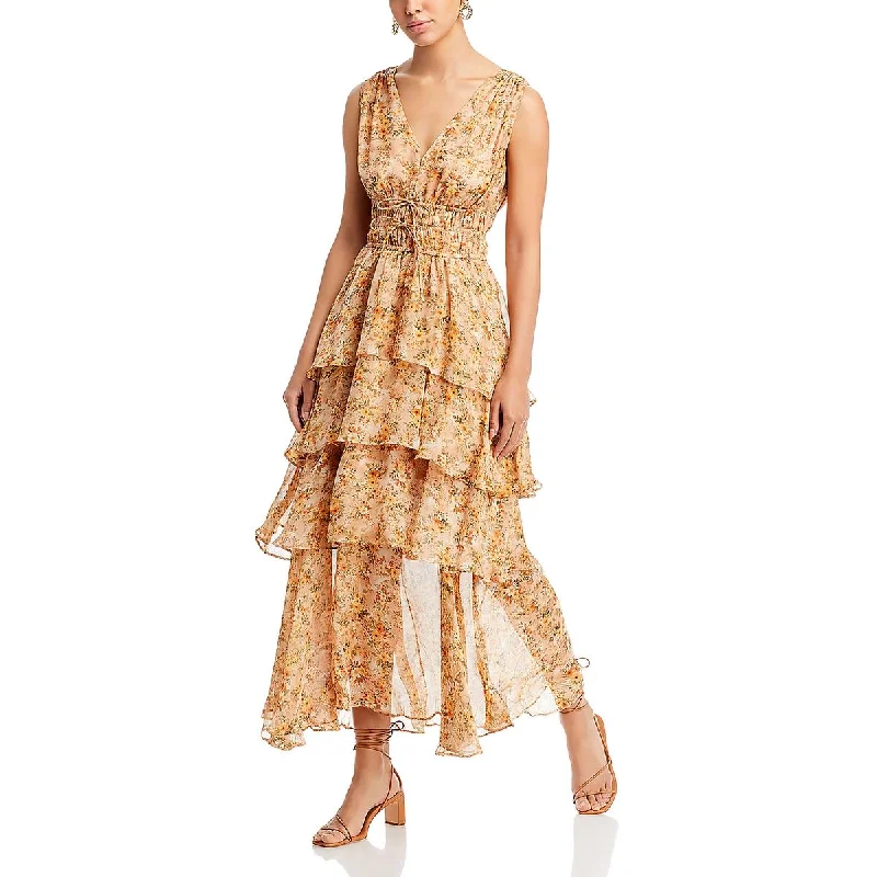 Stylish Fit ASTR the Label Womens Kali Tiered Long Maxi Dress