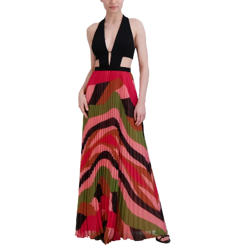 Light Dressing BCBGMAXAZRIA Womens Full Length Halter Maxi Dress