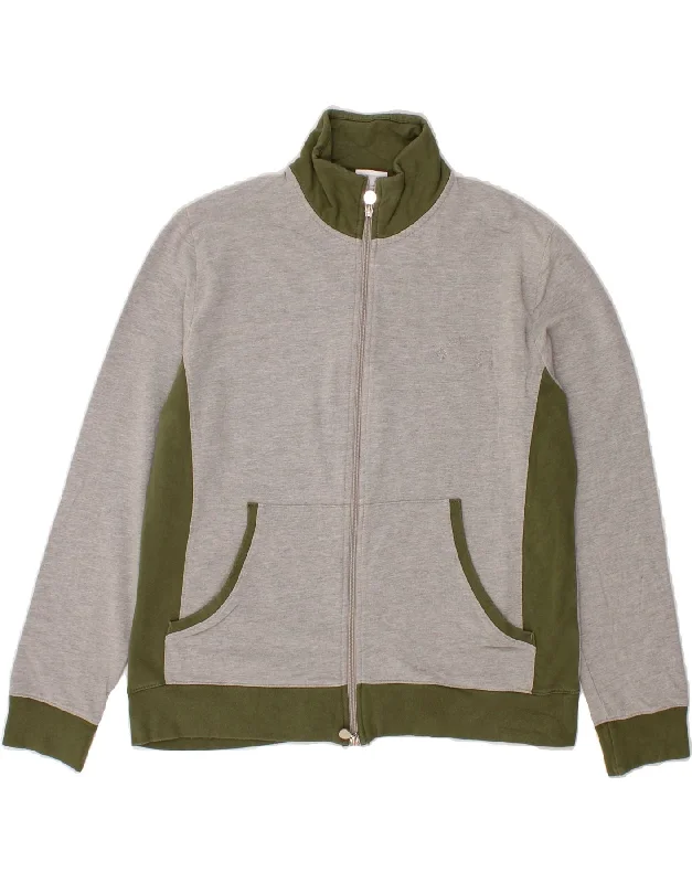 Cozy Lounge Wear ELLESSE Womens Tracksuit Top Jacket UK 16 Large Grey Colourblock Cotton Cozy Lounge Wear ELLESSE Womens Tracksuit Top Jacket UK 16 Large Grey Colourblock Cotton