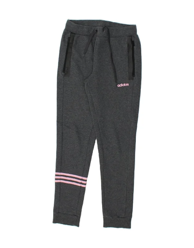 Elegant Dressing ADIDAS Womens Tracksuit Trousers Joggers UK 8/10 Small Grey Cotton