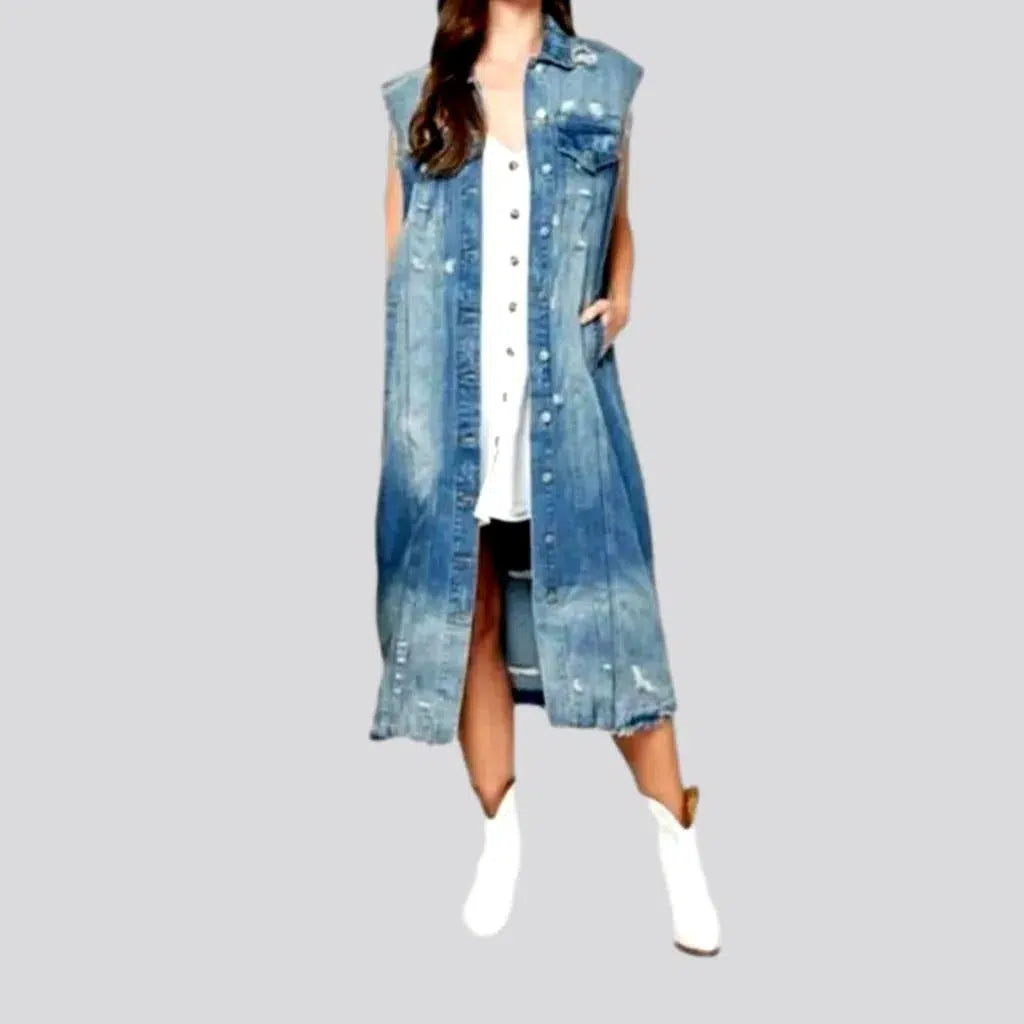 Easy Comfort Style Distressed vintage denim jacket