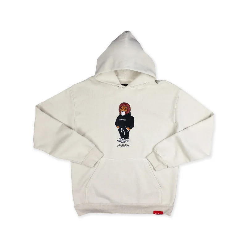 Comfortable Fitwear Marathon Lion (Embroidered) Hoodie - Cream