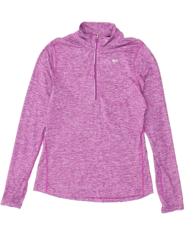Comfy Layers NIKE Womens Dri Fit Zip Neck Pullover Tracksuit Top UK 14 Medium Purple Comfy Layers NIKE Womens Dri Fit Zip Neck Pullover Tracksuit Top UK 14 Medium Purple