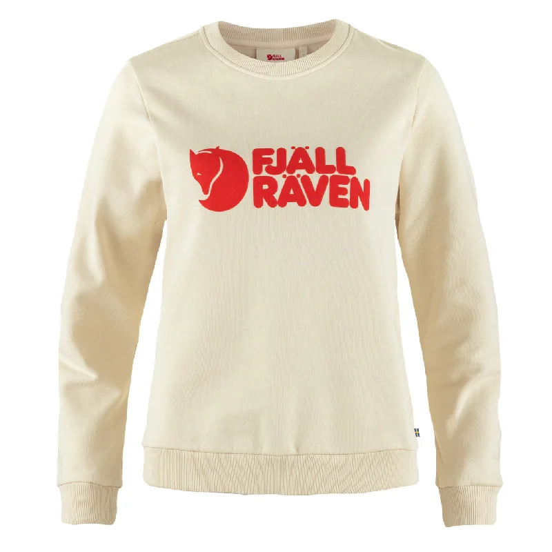Soft Knitwear Fjallraven Womens  Logo Sweater Chalk White / Flame Orange