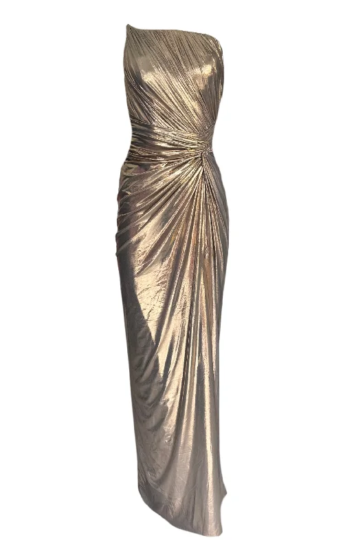 Easygoing Fashion Gold Metallic Cocktail Prom Dress