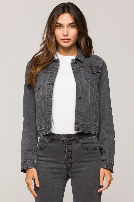 Relaxed Fit Wear Velvet Heart Gloria Charcoal Denim Jacket