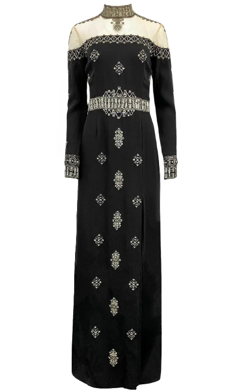 Relaxed Clothing Black Beaded Silk Dress