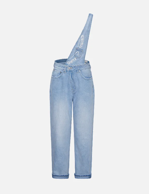 Comfortable Tops Splash Embroidered One Shoulder Overalls