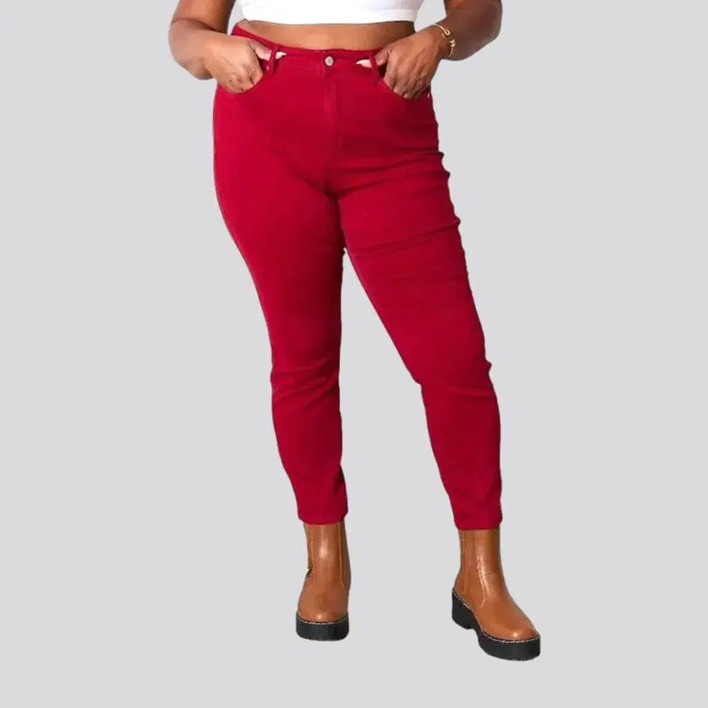 Trendy Comfort Wear Red women's y2k jeans
