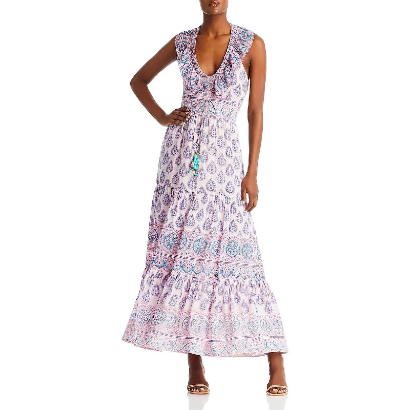 Easy Chic Bell by Alicia Bell Womens Allie Ruffled Printed Maxi Dress