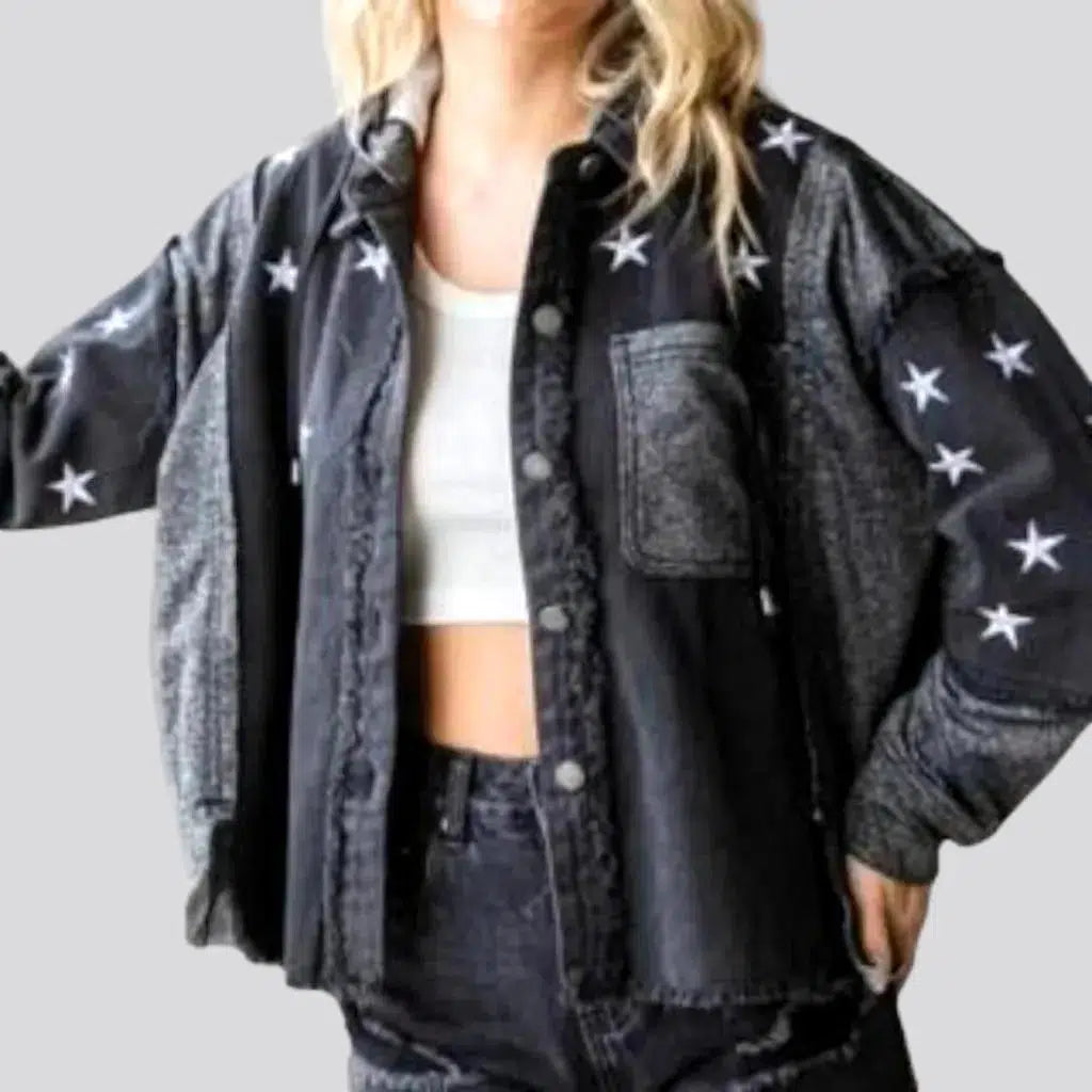 Cozy Lifestyle Cropped-hem women's jeans jacket