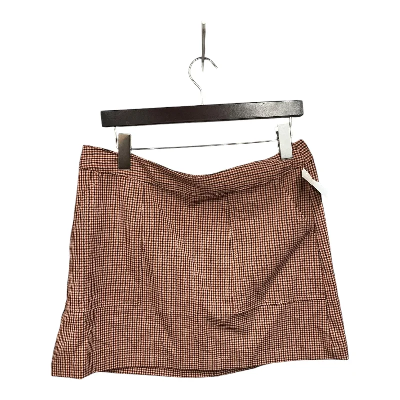 Casual Comfort Wear Skirt Mini & Short By A New Day In Plaid Pattern, Size: M