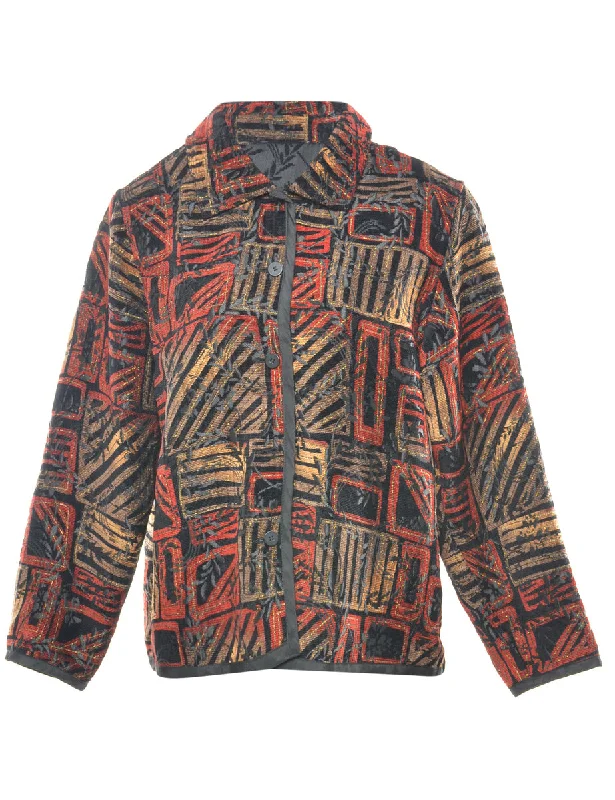 Light Layers Abstract Multi-Colour Tapestry Jacket - L