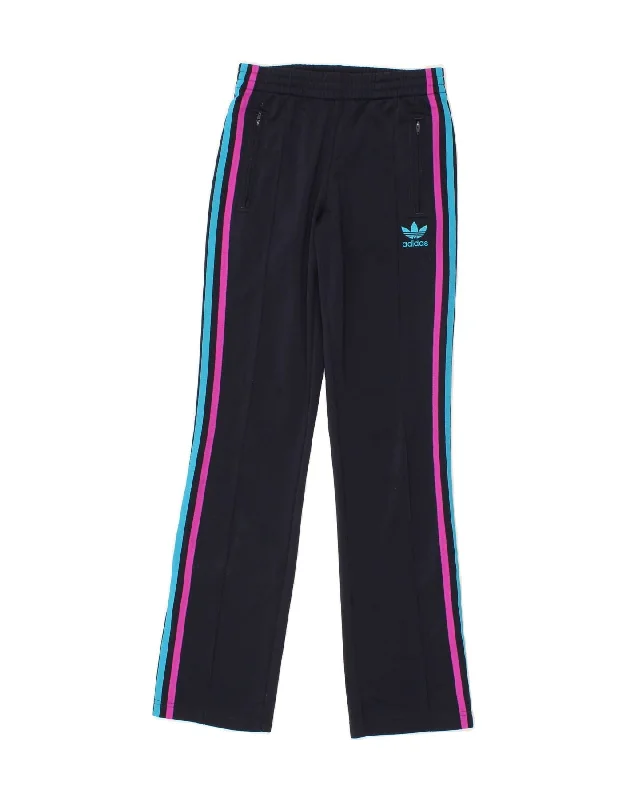 Easy Chic ADIDAS Womens Tracksuit Trousers UK 6 XS Navy Blue Polyester