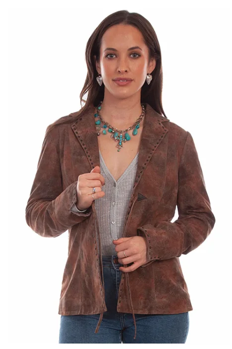 Sporty Wear Women's Alisha Chocolate Lamb Suede Jacket