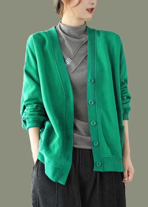 Stylish Jackets Green Button Pockets Patchwork Warm Fleece Sweatshirt Coat V Neck Long Sleeve Stylish Jackets Green Button Pockets Patchwork Warm Fleece Sweatshirt Coat V Neck Long Sleeve