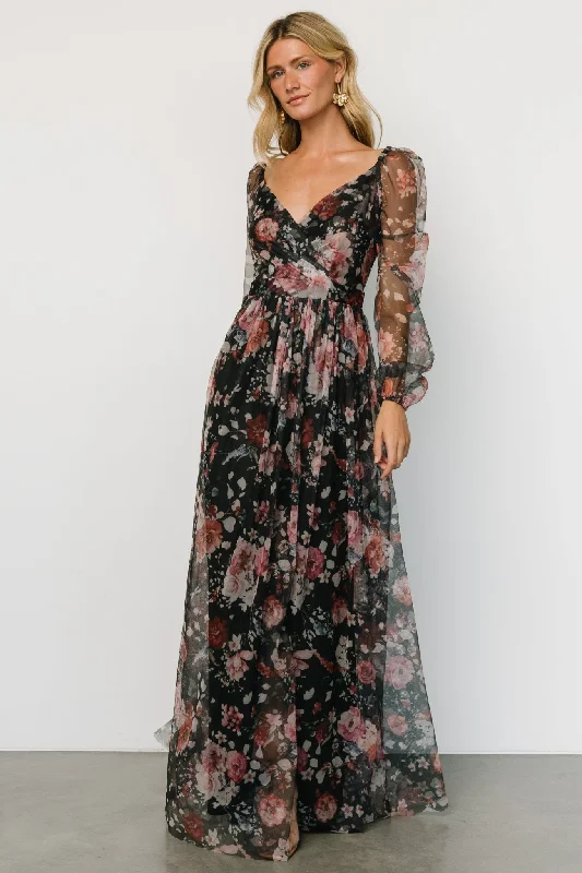 Warm Layers Desiree Tulle Maxi Dress | Black + Berry
