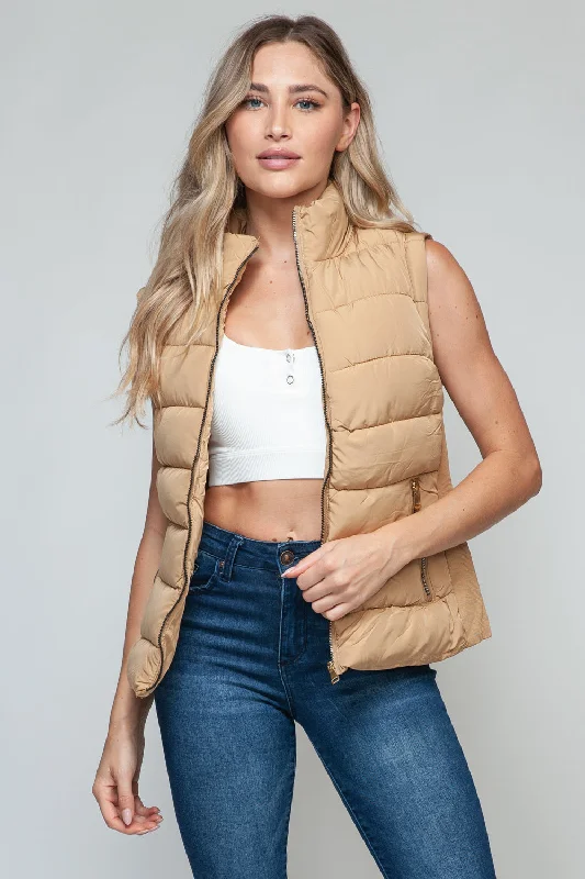 Relaxed Clothing Snobbish Zip Up Turtleneck Vest with Pockets