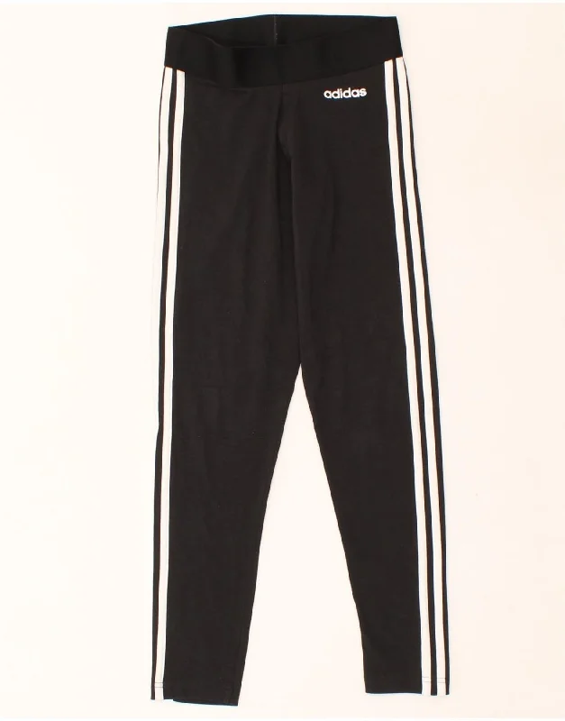 Soft Fabric Looks ADIDAS Womens Leggings UK 8/10 Small Black Cotton