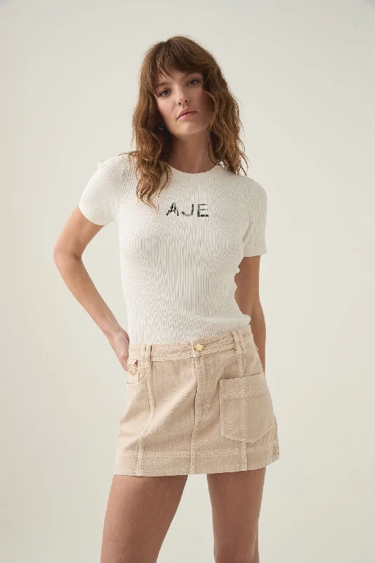 Timeless Style Kya Contrast Denim Micro Skirt