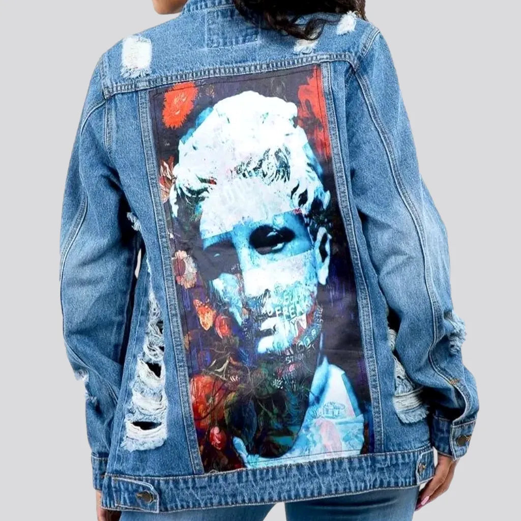 Casual Chic Outfits Artistic boho inspired women's denim jacket